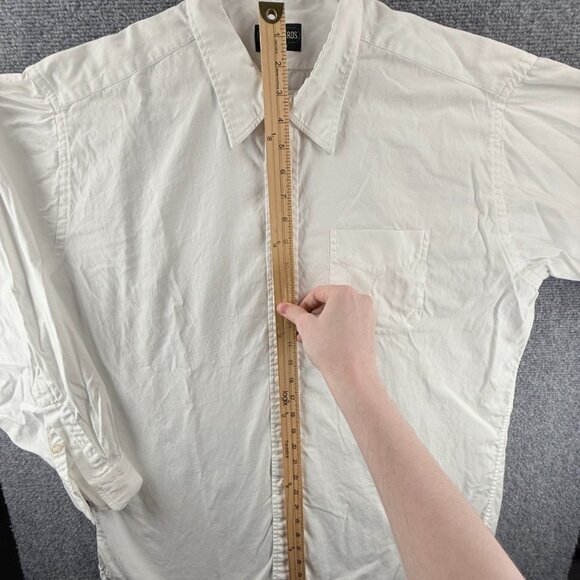 Gitman Bros Pinpoint TTX Cotton Oxford Point Large White Long Sleeve Solid Mens - Picture 7 of 13